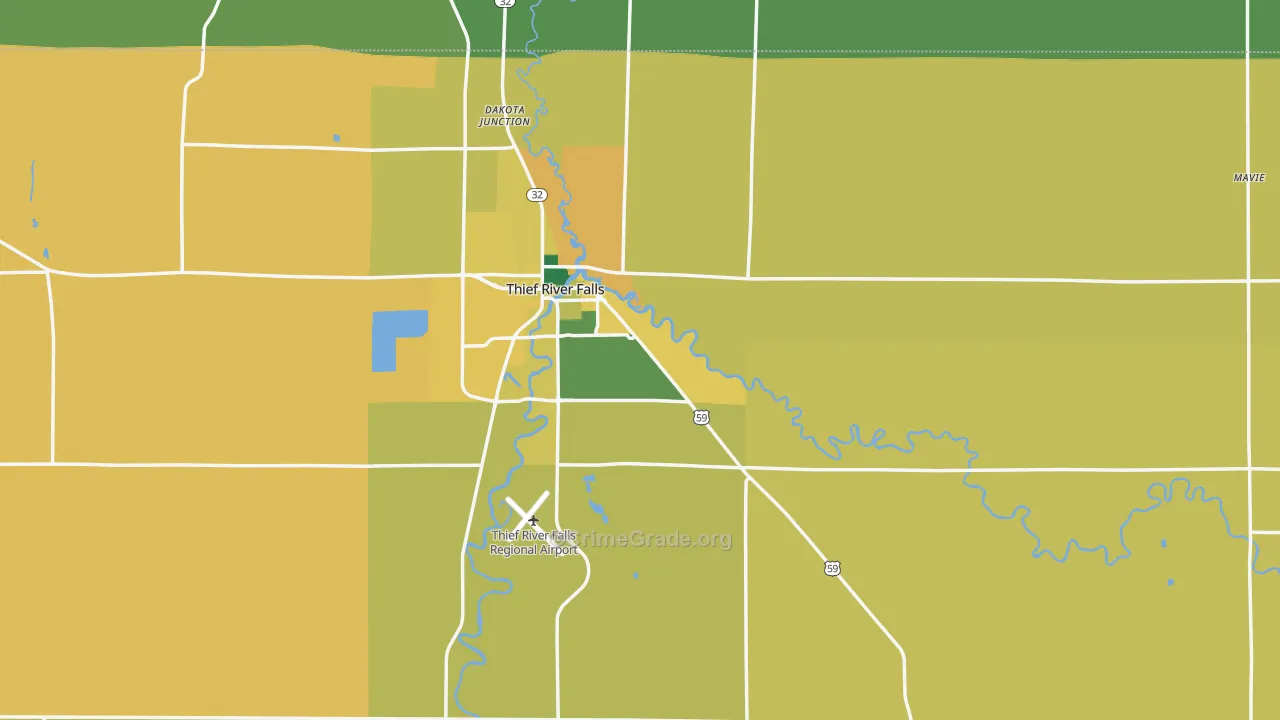 Pennington County, MN Map of Assault Rates
