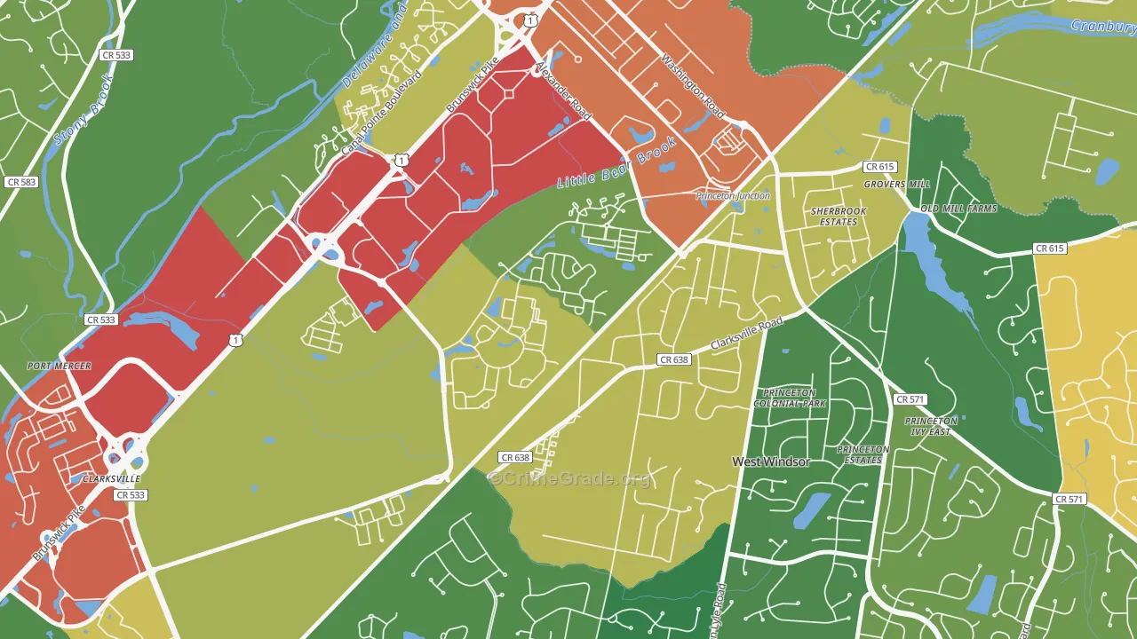 Penns Neck, NJ Map of Assault Rates