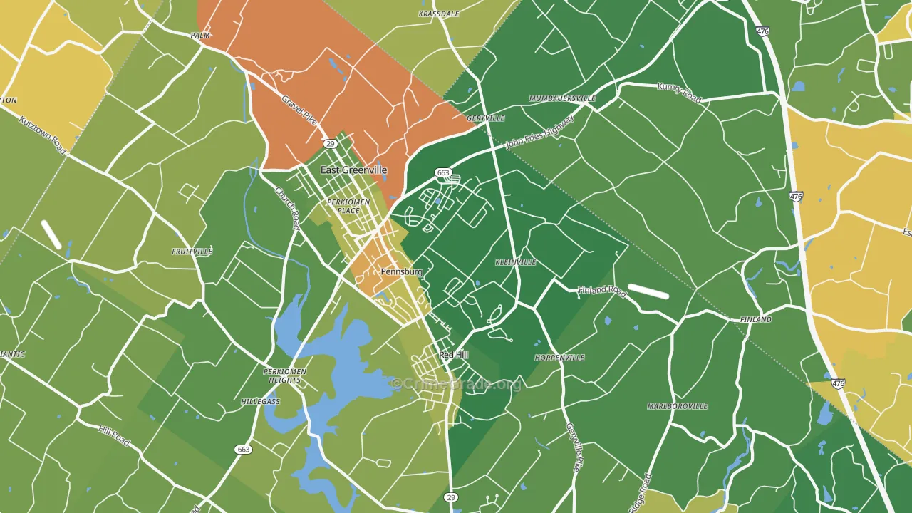 Pennsburg, PA Map of Assault Rates