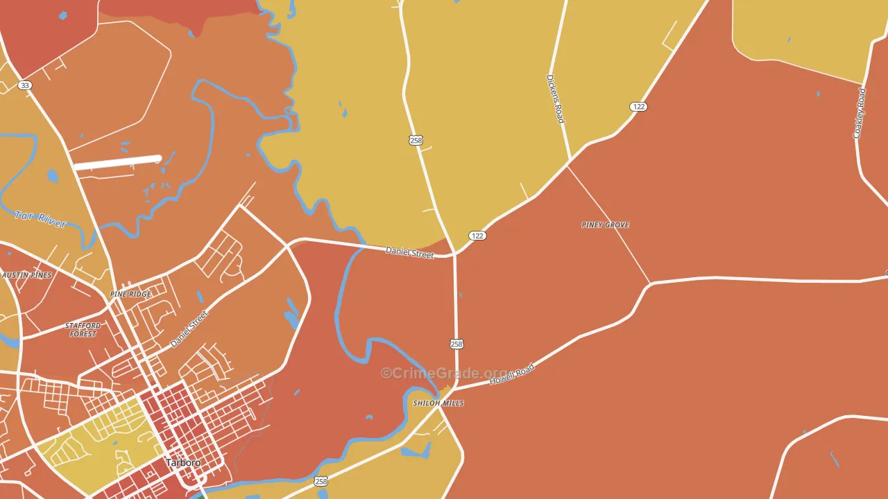Penny Hill, NC Map of Assault Rates