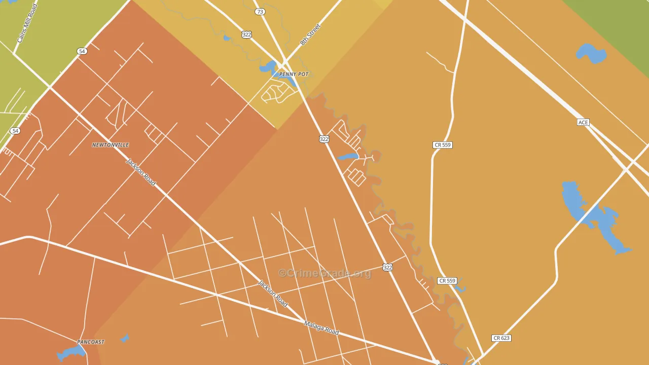 Penny Pot, NJ Map of Assault Rates