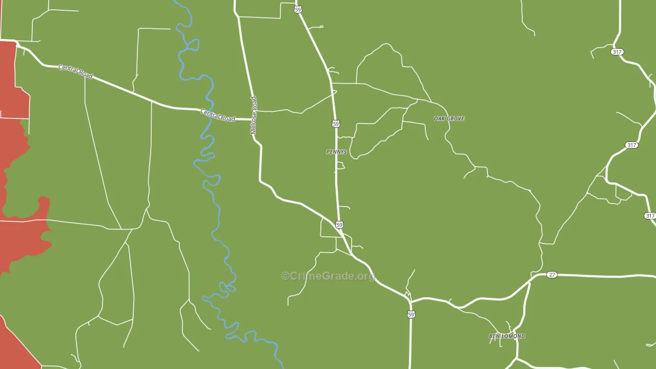 Pennys, AR Map of Assault Rates