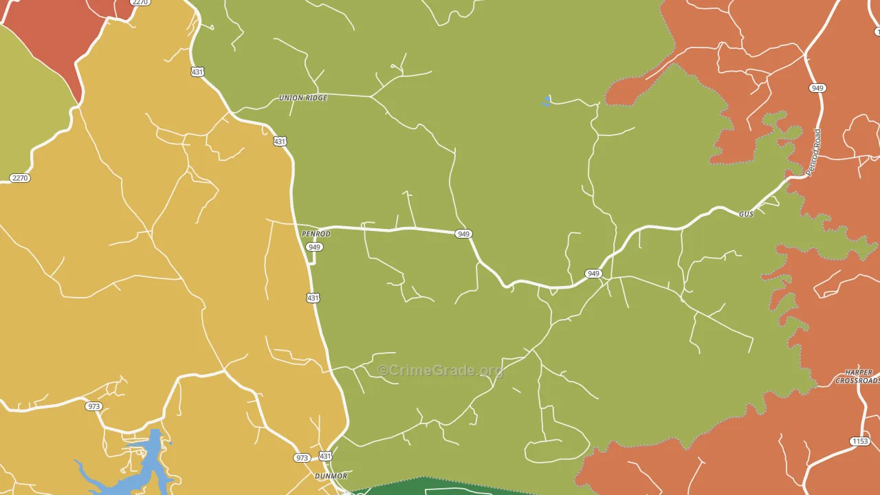 Penrod, KY Map of Assault Rates