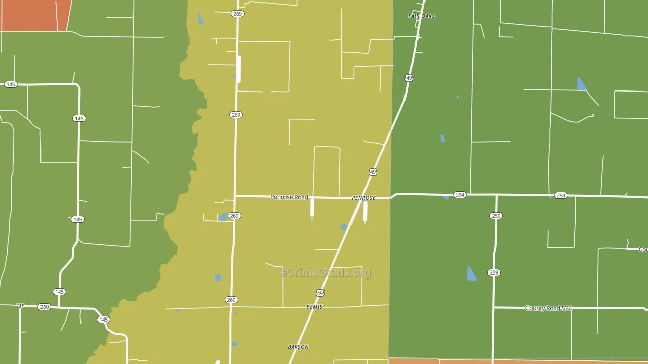 Penrose, AR Map of Assault Rates
