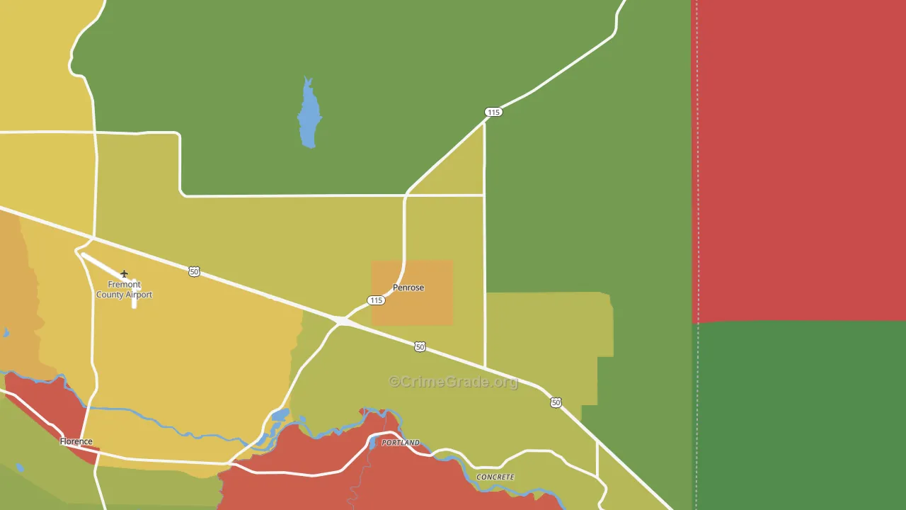Penrose, CO Map of Assault Rates