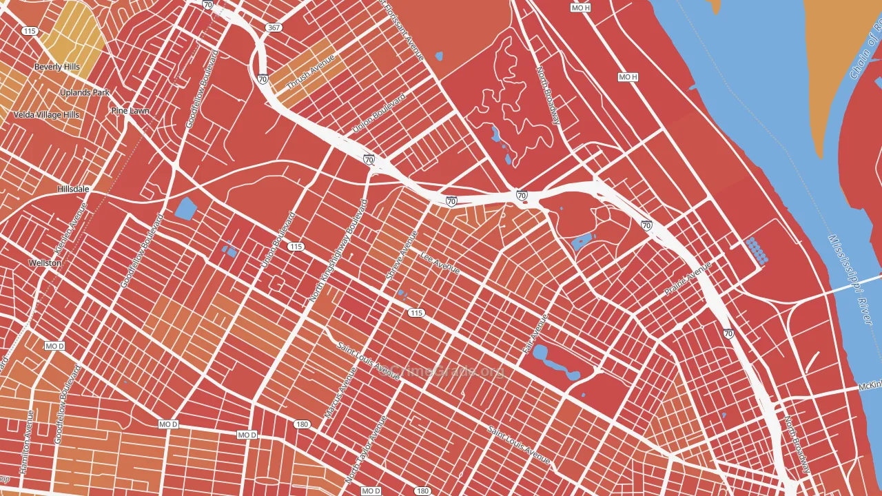 Penrose, St. Louis, MO Map of Assault Rates