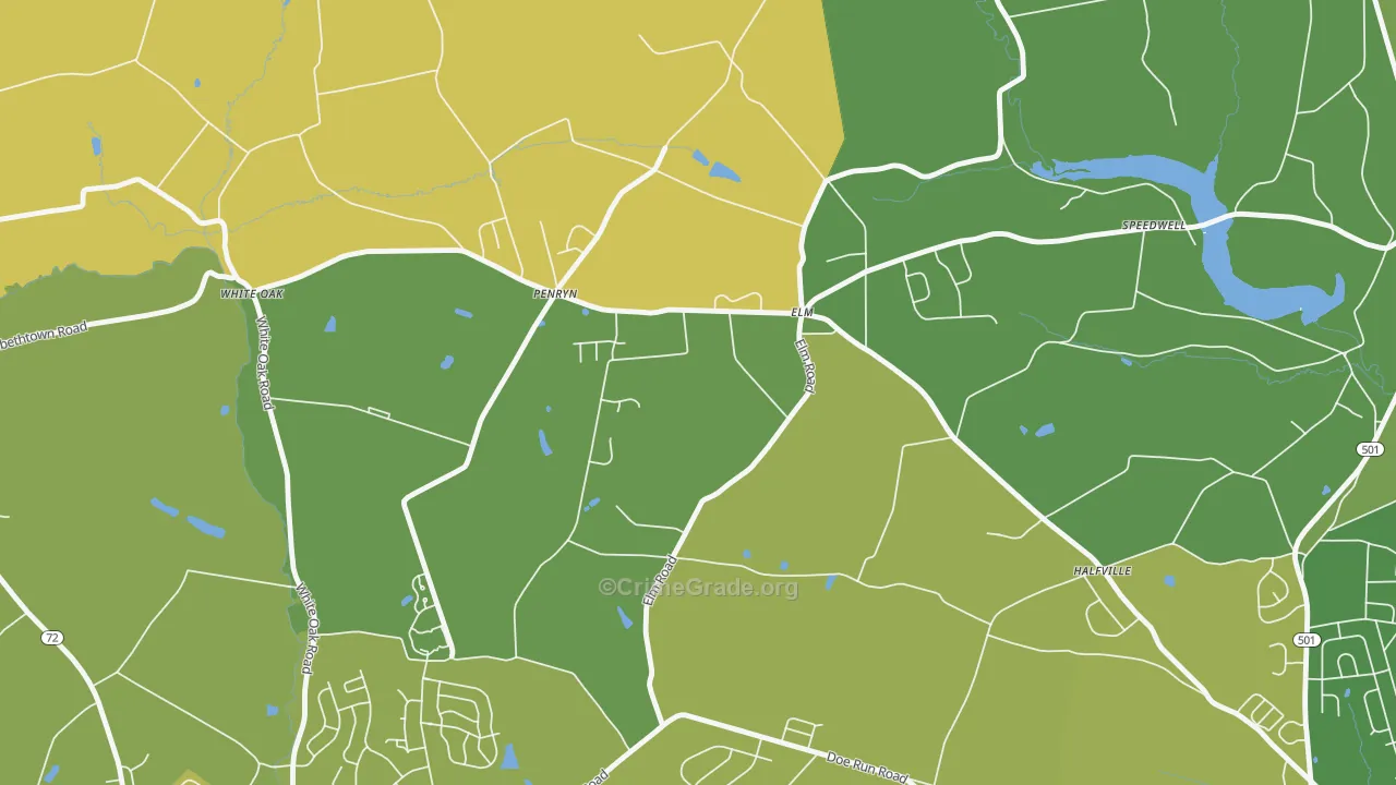 Penryn, PA Map of Assault Rates