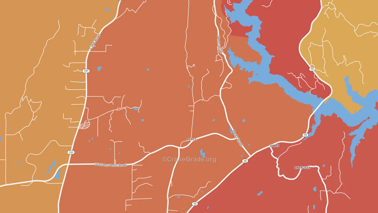 Pentz, CA Map of Assault Rates