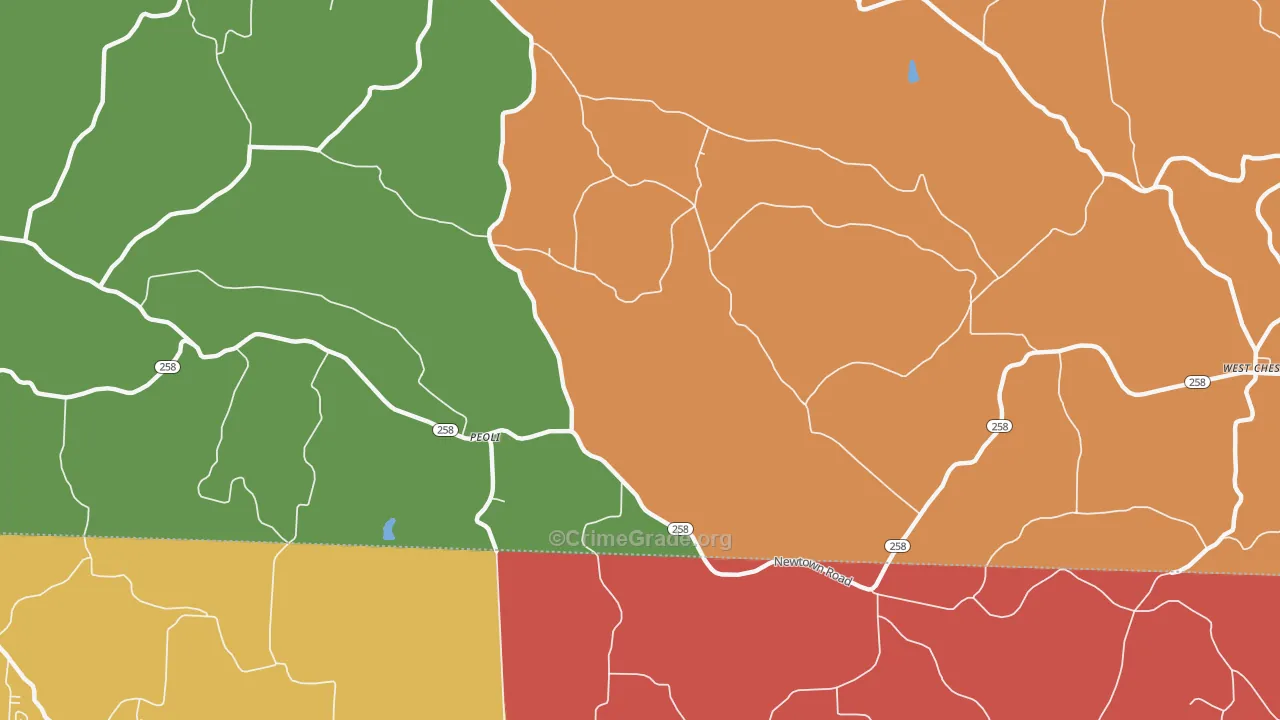 Peoli, OH Map of Assault Rates