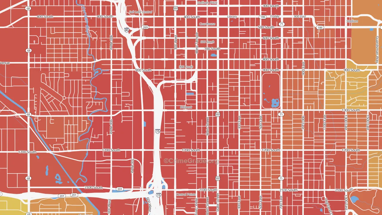 People's Freeway, Salt Lake City, UT Map of Assault Rates