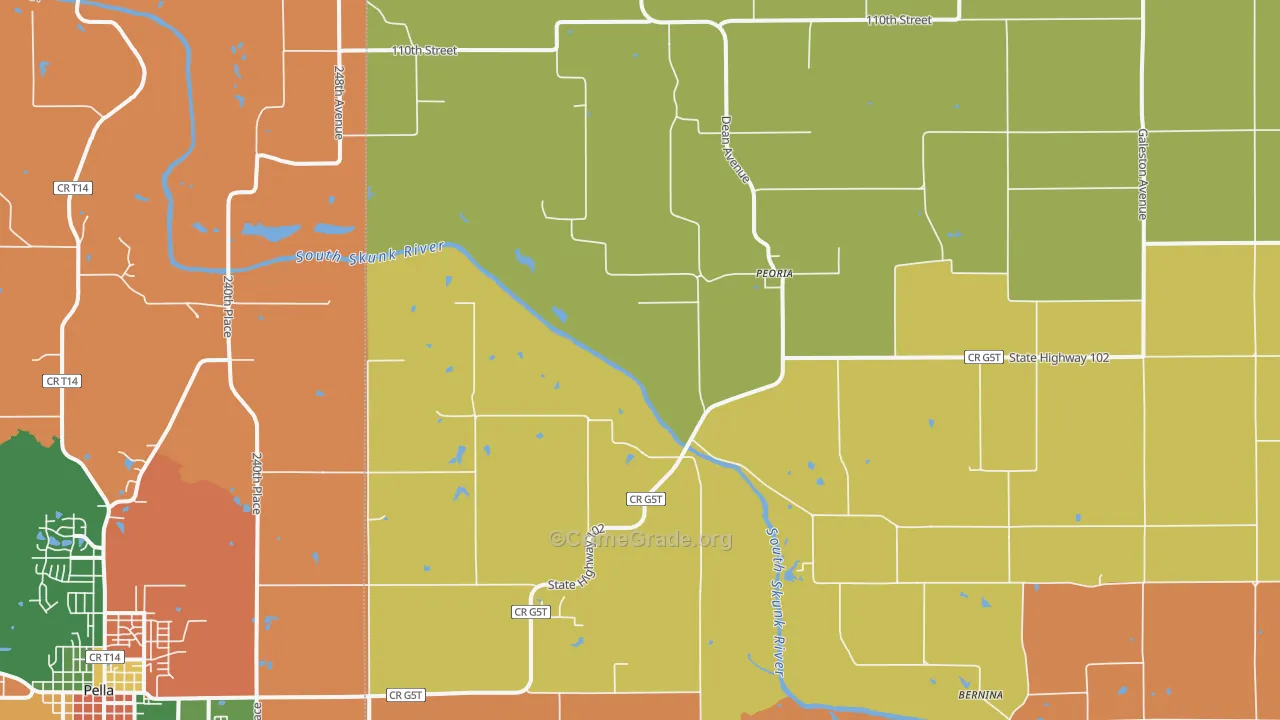 Peoria, IA Map of Assault Rates