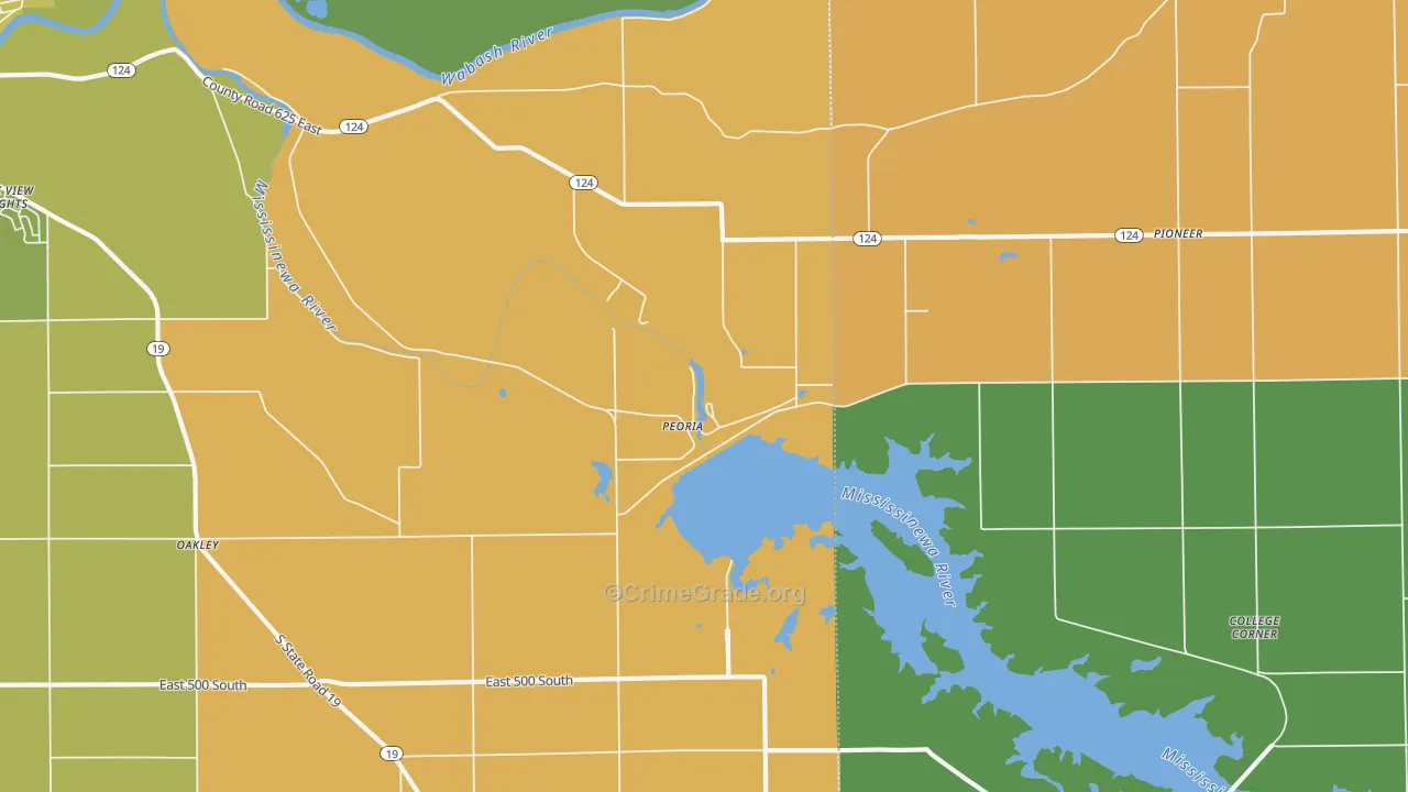 Peoria, IN Map of Assault Rates