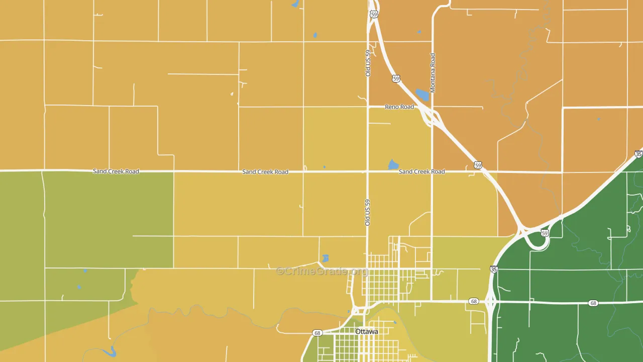 Peoria, KS Map of Assault Rates