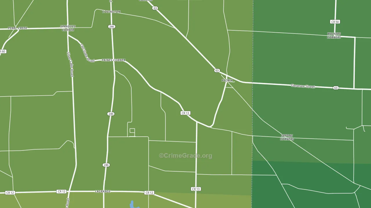 Peoria, NY Map of Assault Rates