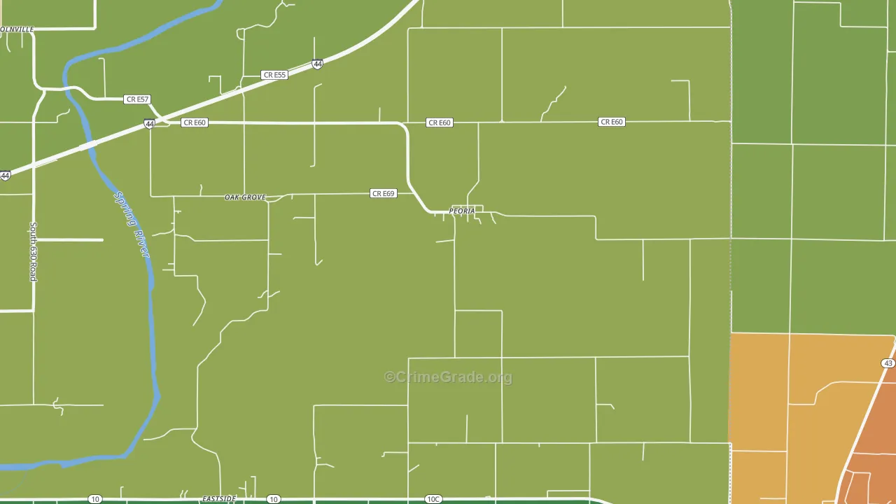 Peoria, OK Map of Assault Rates