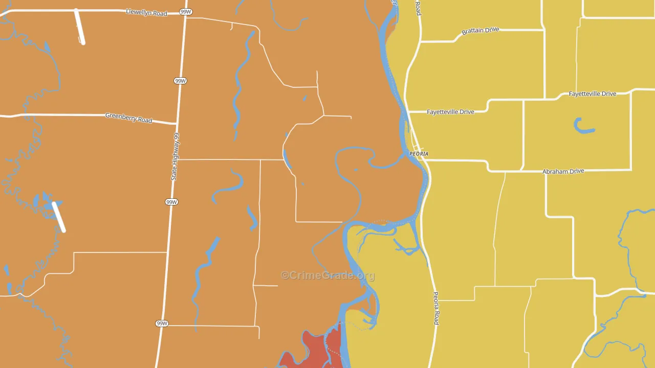 Peoria, OR Map of Assault Rates