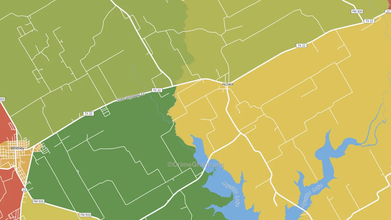 Peoria, TX Map of Assault Rates