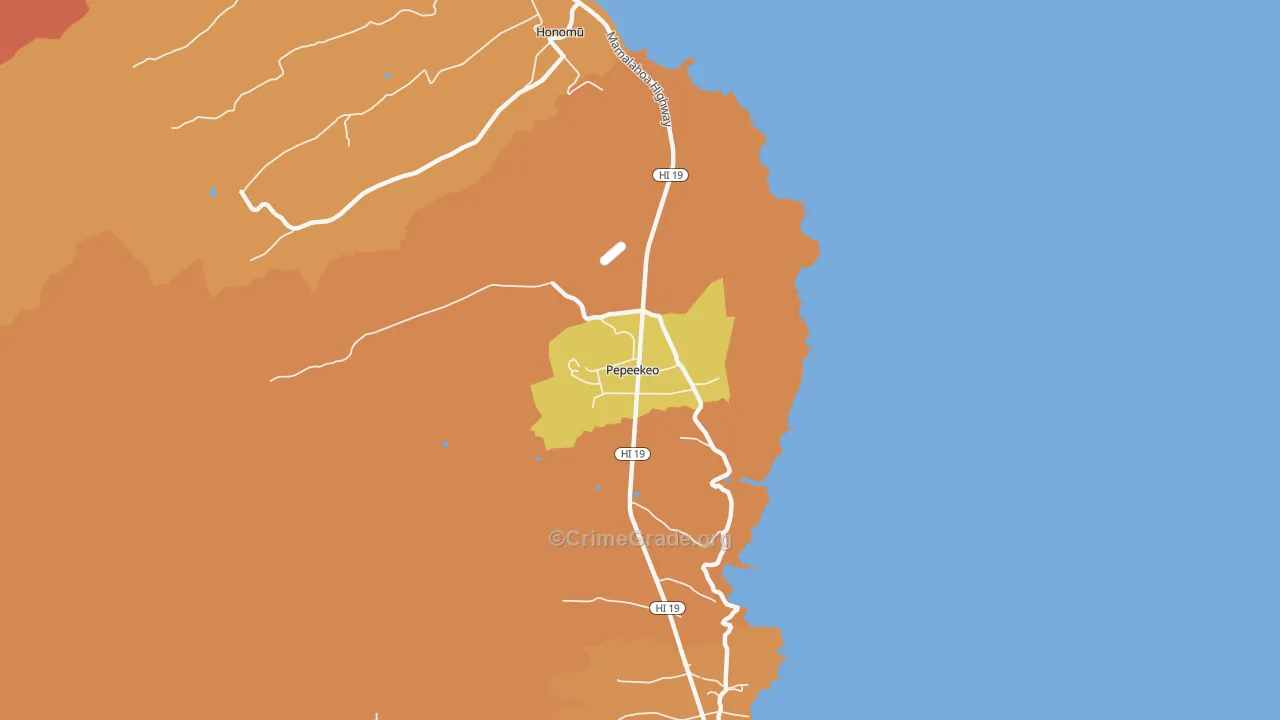 Pepeekeo, HI Map of Assault Rates