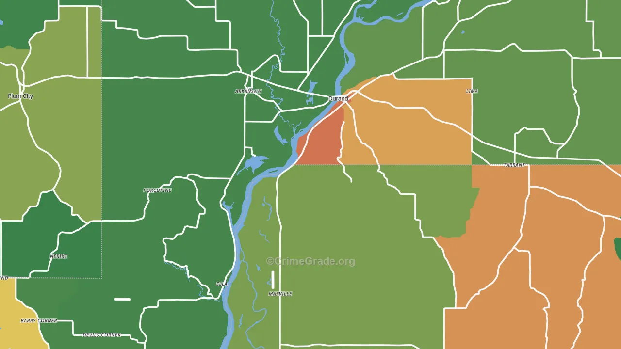 Pepin County, WI Map of Assault Rates