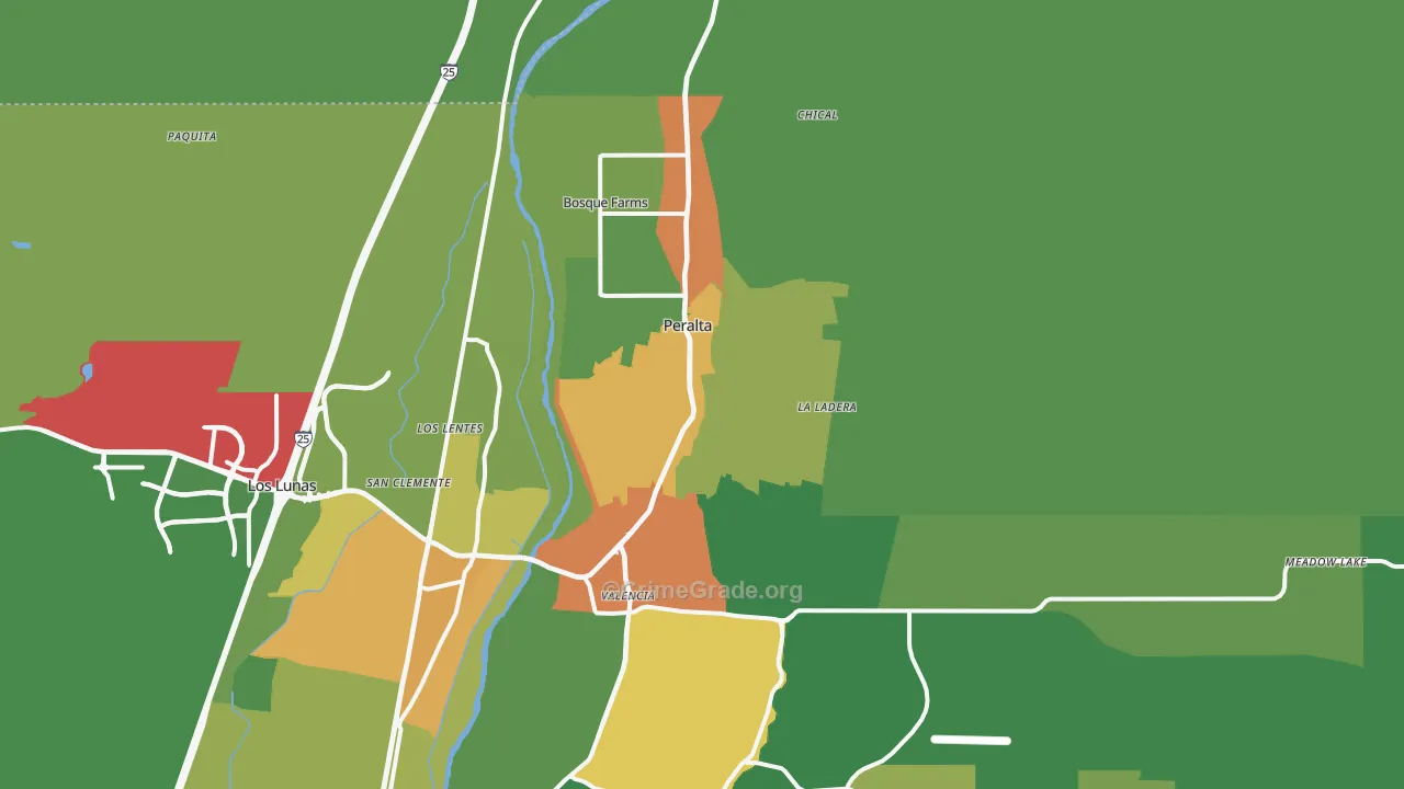 Peralta, NM Map of Assault Rates