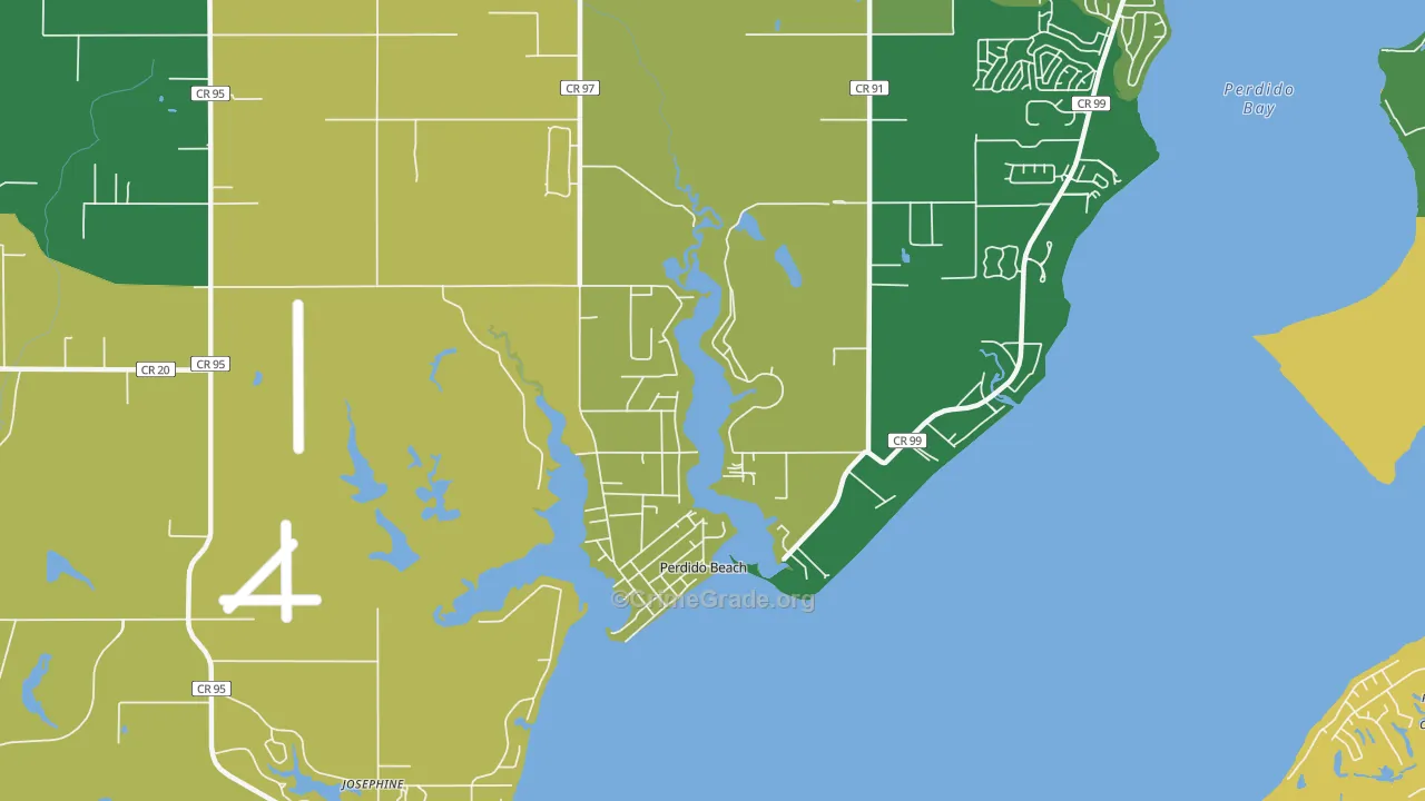 Perdido Beach, AL Map of Assault Rates