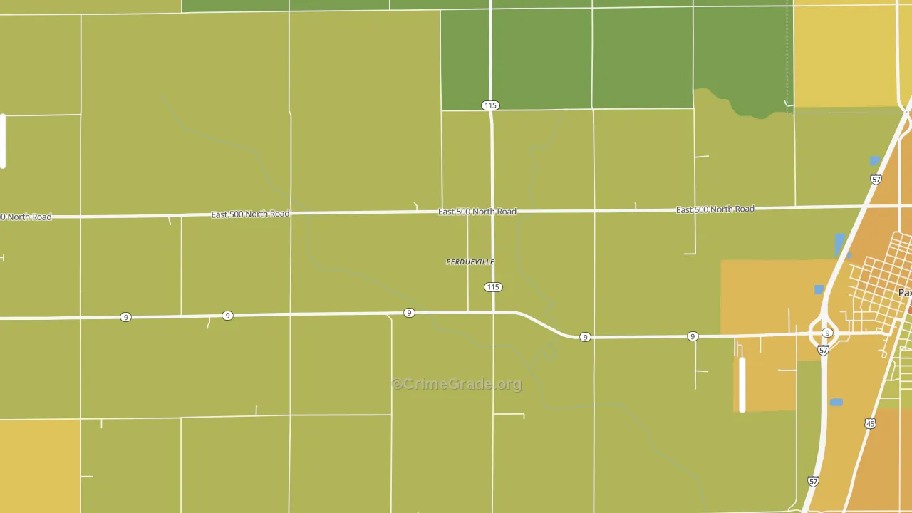 Perdueville, IL Map of Assault Rates