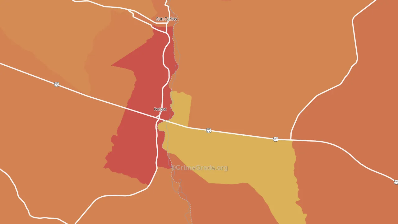 Peridot, AZ Map of Assault Rates