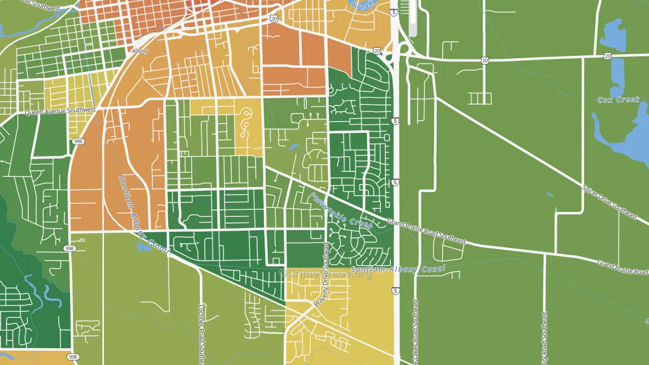 Periwinkle, Albany, OR Map of Assault Rates