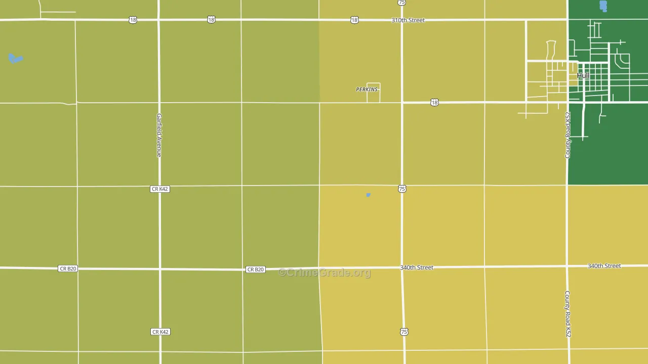Perkins, IA Map of Assault Rates