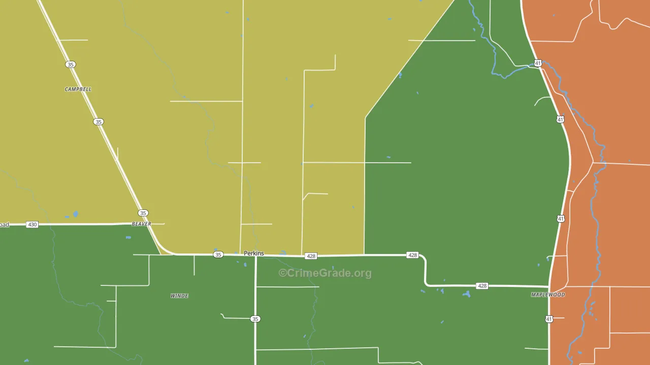 Perkins, MI Map of Assault Rates
