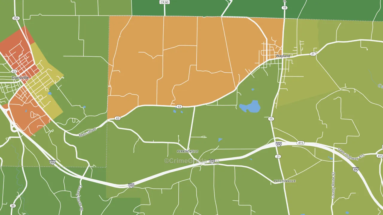 Perkinsville, NY Map of Assault Rates