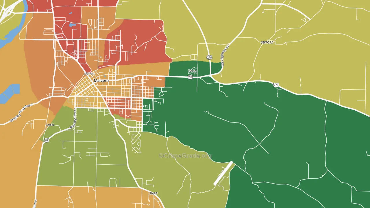 Perla, AR Map of Assault Rates