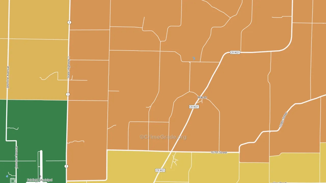 Perlee, IA Map of Assault Rates