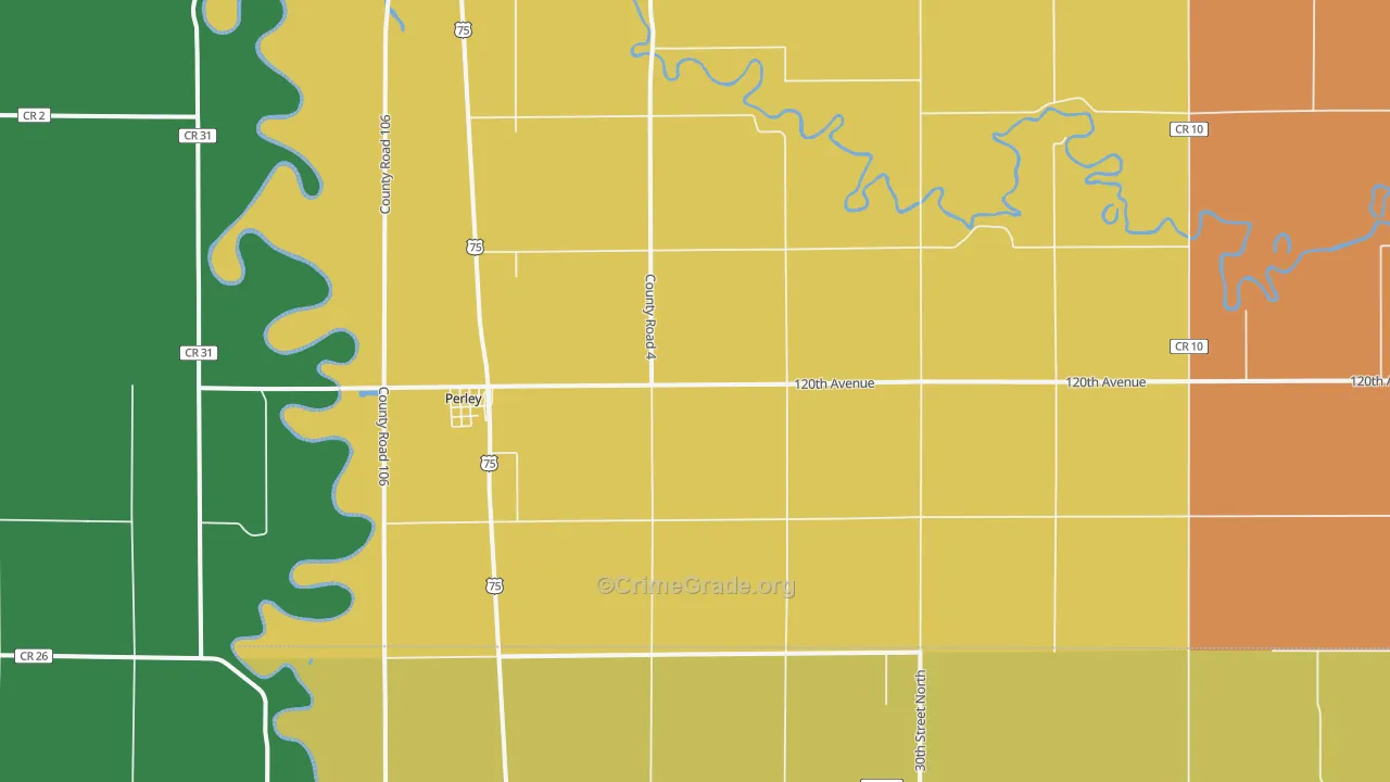 Perley, MN Map of Assault Rates