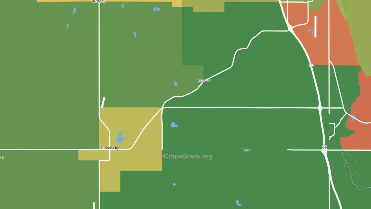 Pernell, OK Map of Assault Rates