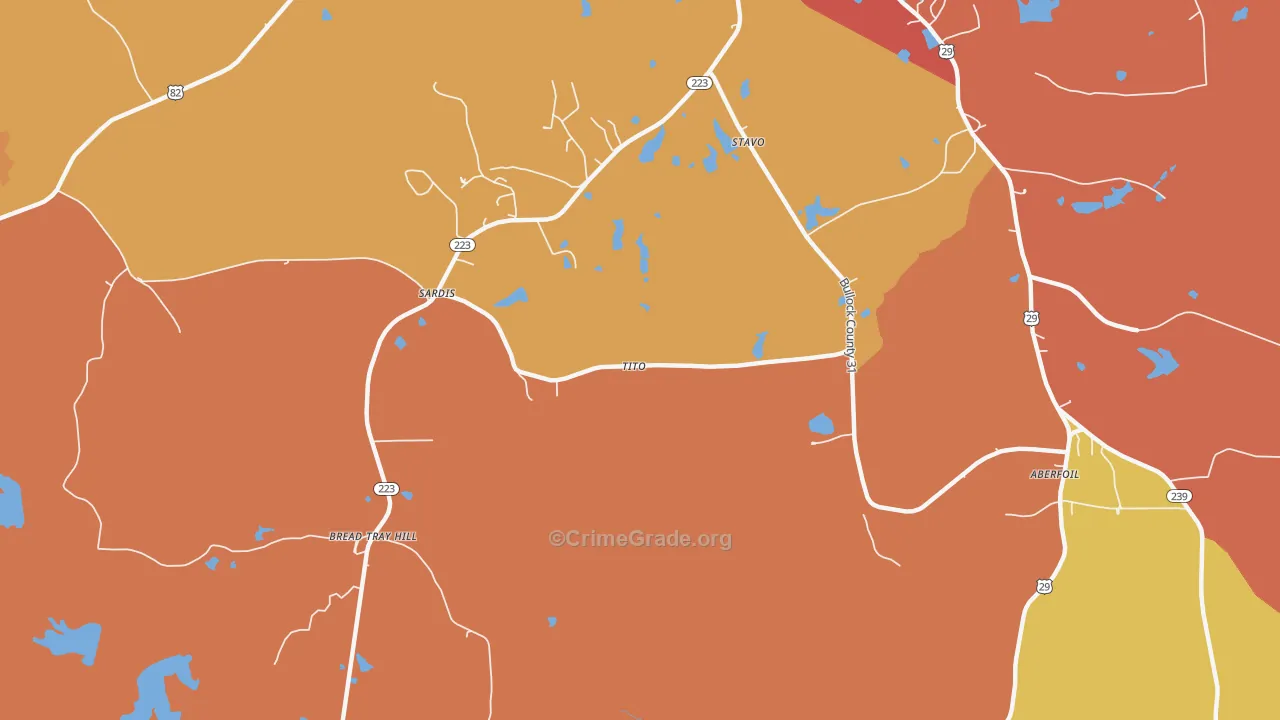 Perote, AL Map of Assault Rates