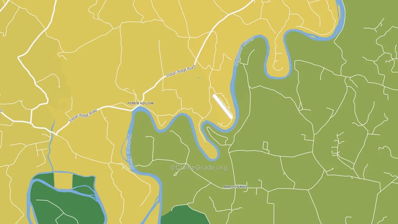 Perrin Hollow, TN Map of Assault Rates
