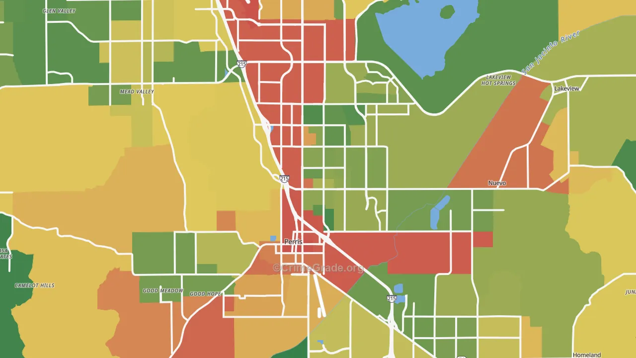 Perris, CA Map of Assault Rates