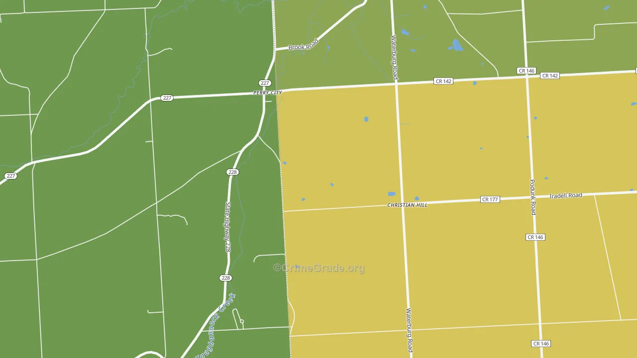 Perry City, NY Map of Assault Rates