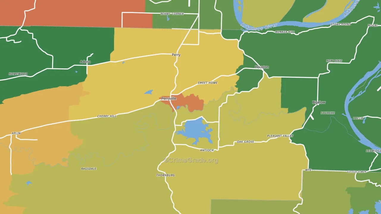 Perry County, AR Map of Assault Rates