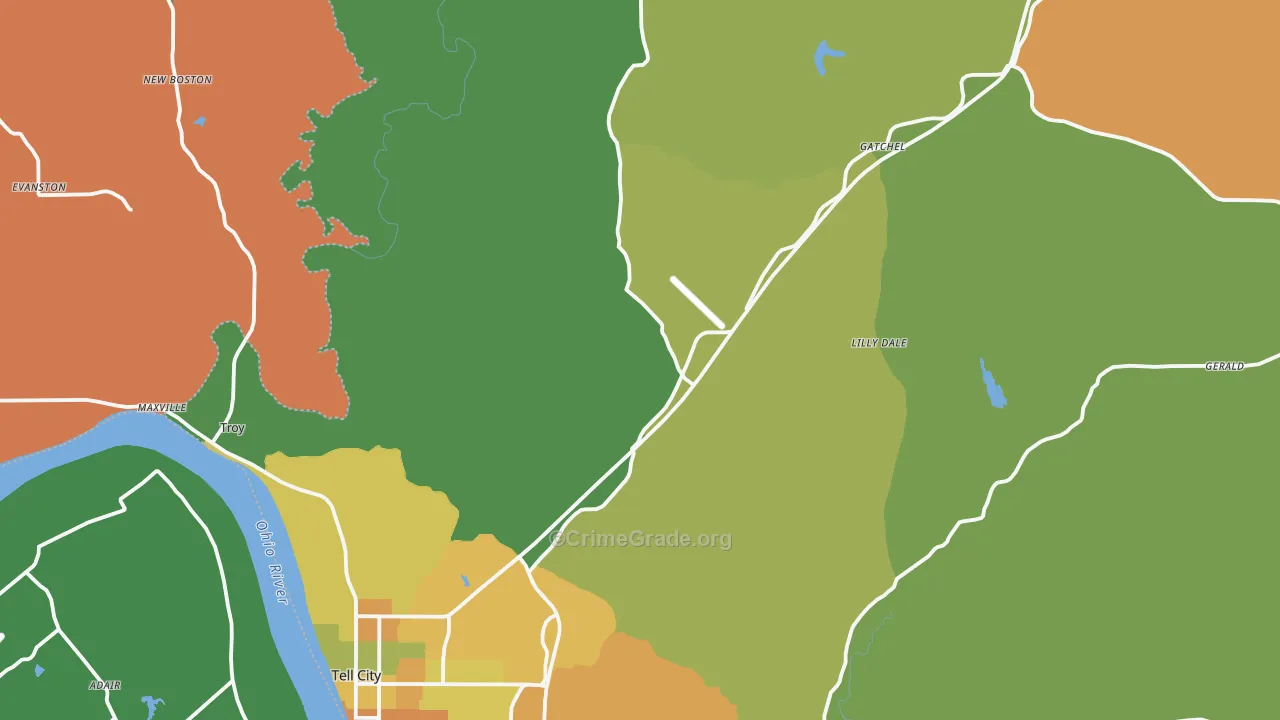 Perry County, IN Map of Assault Rates