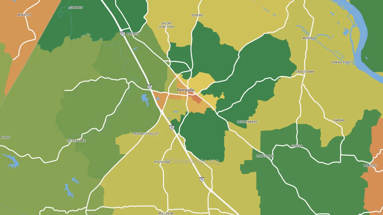 Perry County, MO Map of Assault Rates