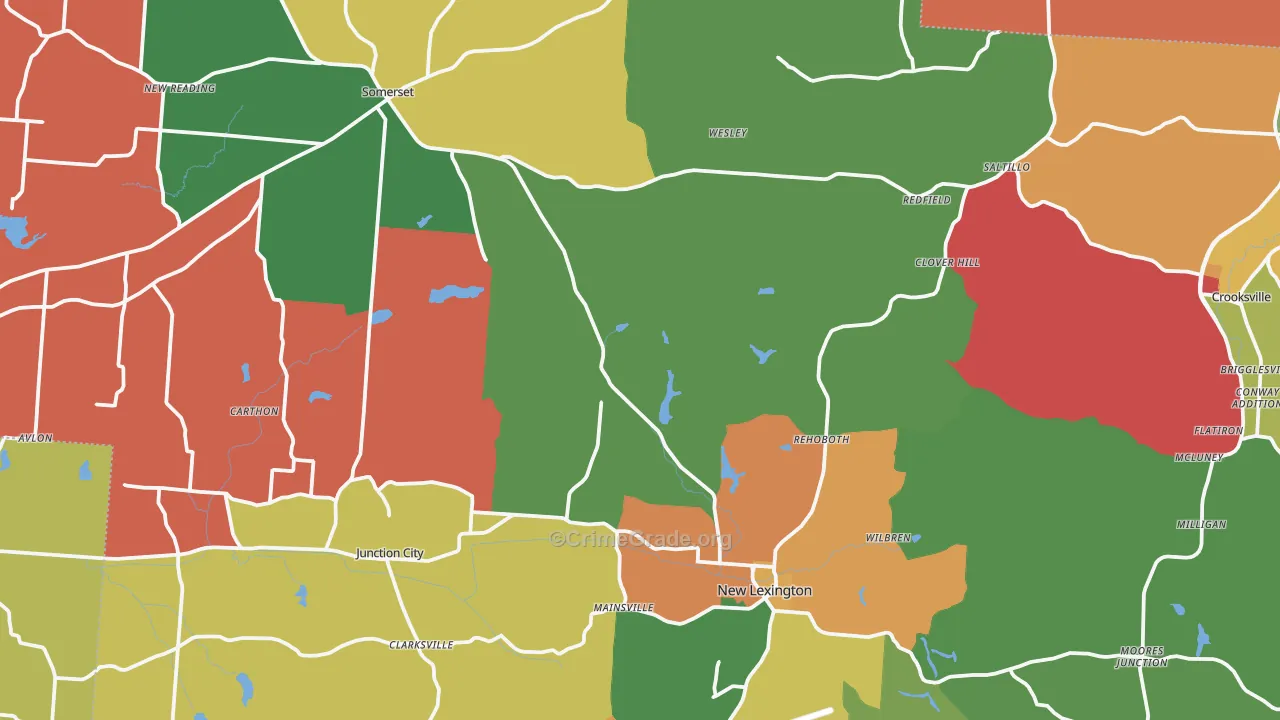 Perry County, OH Map of Assault Rates