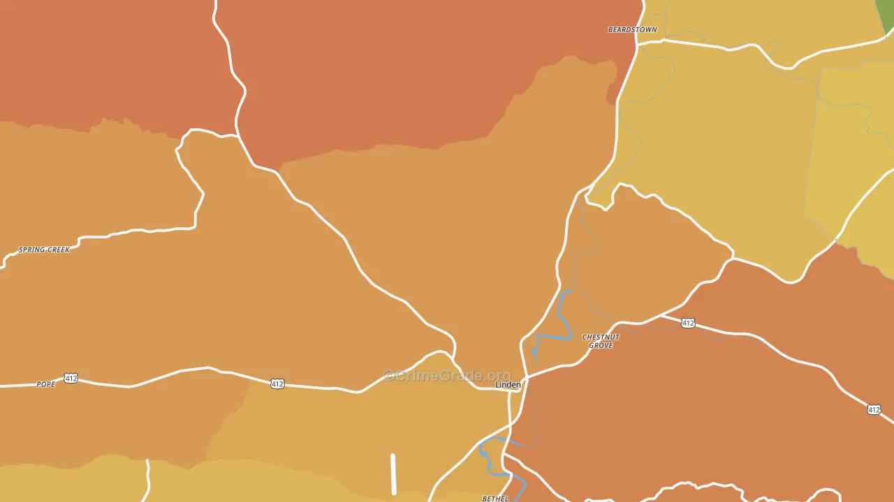 Perry County, TN Map of Assault Rates