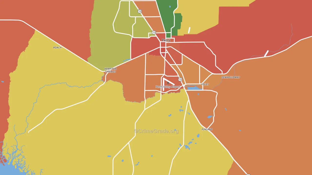 Perry, FL Map of Assault Rates