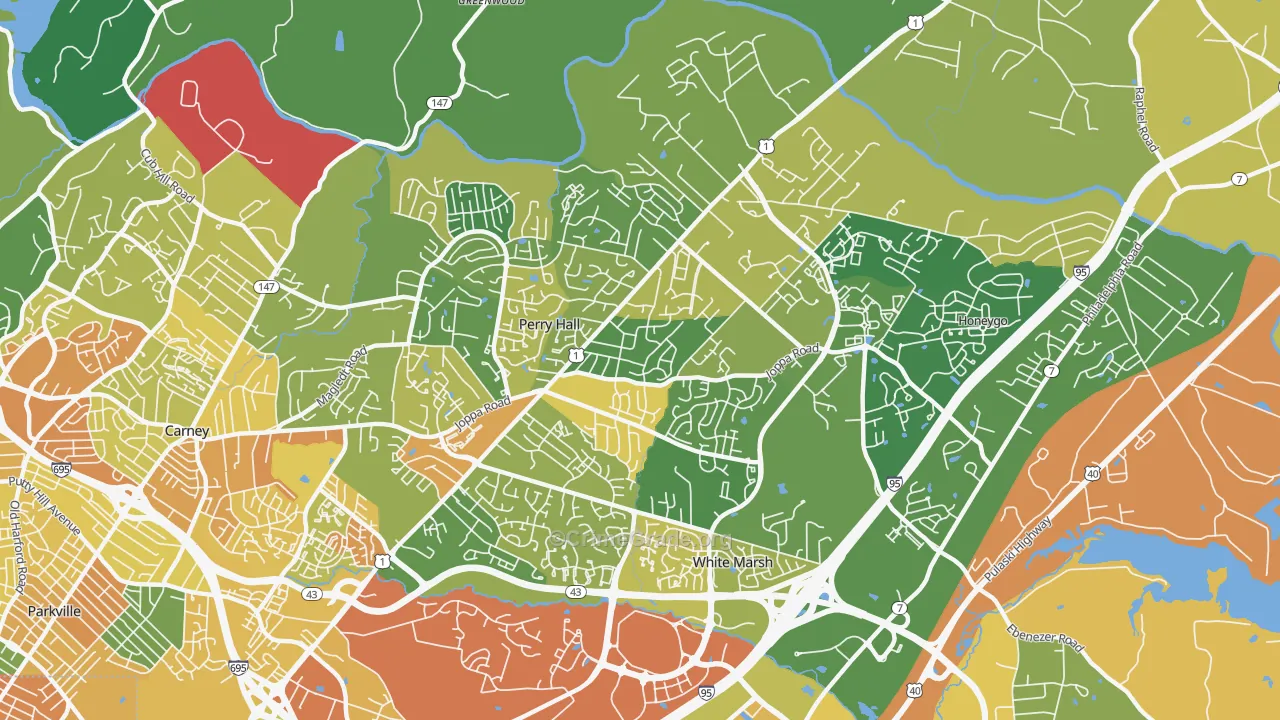 Perry Hall, MD Map of Assault Rates