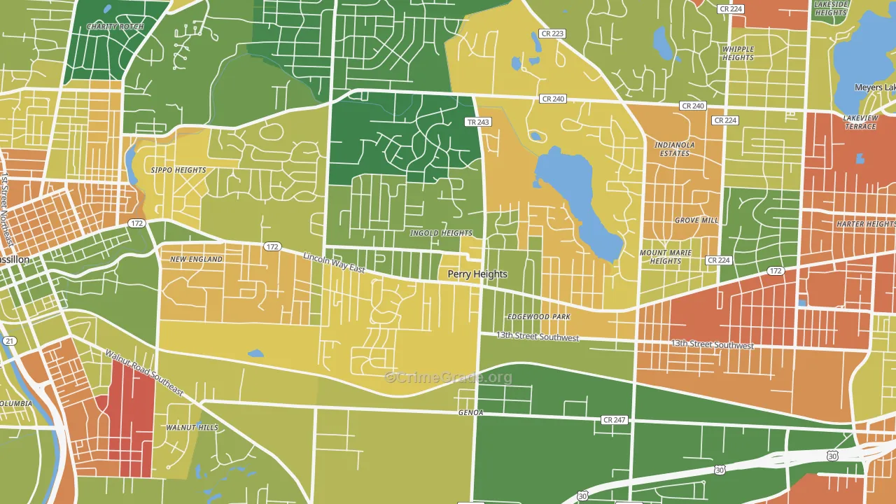 Perry Heights, OH Map of Assault Rates