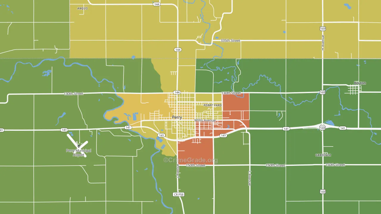 Perry, IA Map of Assault Rates
