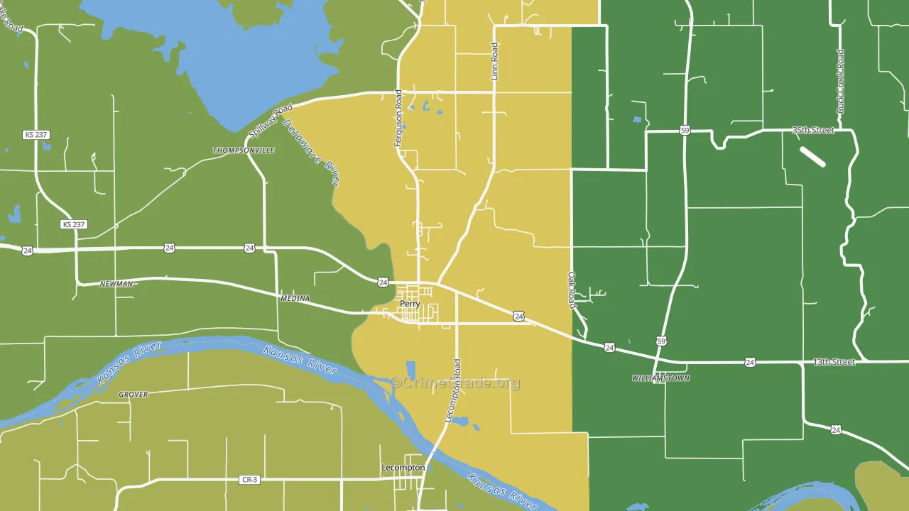 Perry, KS Map of Assault Rates