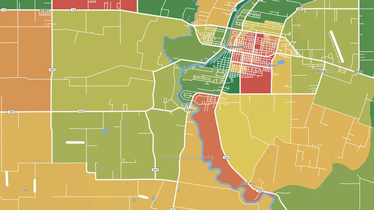 Perry, LA Map of Assault Rates